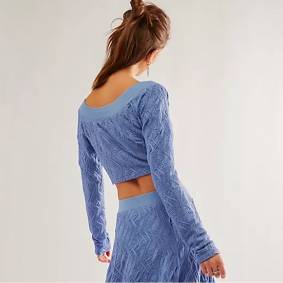 Free People Oakley Top Denim Grey Medium - Picture 4 of 8